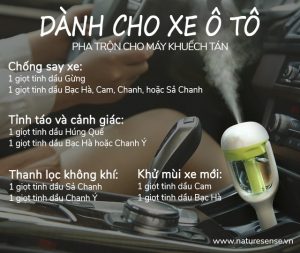 công thức khuếch tán tinh dầu cho xe ô tô
